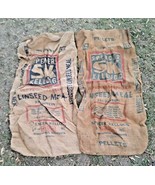 2 burlap sacks spencer kellogg linseed meal minnapolis minnesta feed gun... - £18.76 GBP