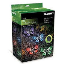 IdeaWorks Butterfly Lights-Sets of 4-Solar Powered-Automatically Turns On at Dus - £8.48 GBP