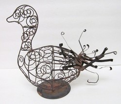 Vintage Hand Crafted Wire Metal Chicken Duck Country Decor -10&quot;T X 12&quot;W X5&quot;D - £23.06 GBP