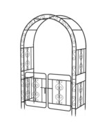 Garden Arbor with Gate with Multiple Side Crossbars and 4 Sharp Ground S... - $168.49