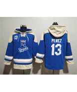 Men&#39;s Kansas City Royals #13 Salvador Perez Blue Ageless Must-Have Lace-... - $75.99
