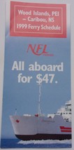 Vintage Wood Islands PEI Caribou NS Ferry Schedule Brochure 1999 - €1,74 EUR