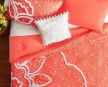 Pioneer Woman ~ TUFTED FLORAL CORAL ~ 4 Pc. ~ FULL/QUEEN Comforter Set ~... - £44.78 GBP