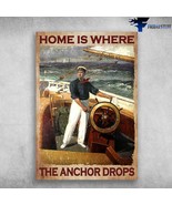 Captain On Ocean Home Is Where The Anchor Drops Sailboat Ocean - £12.59 GBP