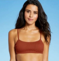 Women&#39;s Smocked Bralette Bikini Top - Xhilaration - Brown Size Medium 4-6 NWT - £5.30 GBP