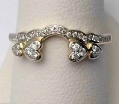 Round Cut Diamond Womens Enhancer Wrap Wedding Band Ring 14K Yellow Gold Plated  - £101.46 GBP