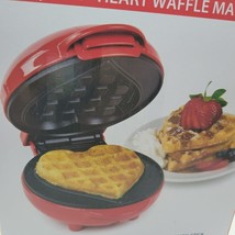 Nostalgia MyMini Heart Waffle Maker Non Stick Compact Red Breakfast Valentine - £11.07 GBP