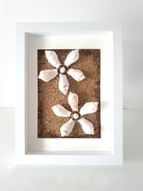 Framed  Painting Flowers with Seashells Pebbles and Driftwood by Jania  - $95.80 CAD
