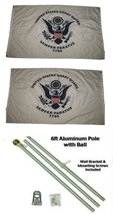 AES Coast Guard 3&#39;x5&#39; Polyester 2 Ply Double Sided Flag with 6&#39; Aluminum... - $38.88