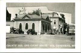 RPPC St. Genevieve Missouri MO st. genevieve County Jail &amp; CH UNP Postcard - $30.09