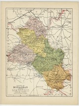 1902 Antique Map Of The County Of Monaghan / Ireland - £22.20 GBP