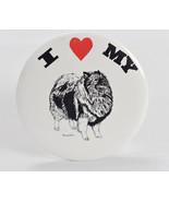 Vintage I Love My Keeshond Dog Pinback Button Signed - $369.20 MXN