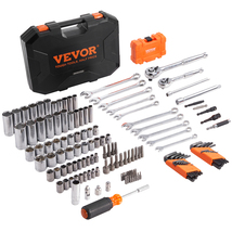 VEVOR Mechanics Tool Set and Socket Set, 145Pcs SAE and Metric Mechanic ... - $62.90