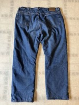 WRANGLER Men&#39;s Jeans Red Fleece Lined Size 40 x 30 Carpenter Blue Denim ... - $27.69