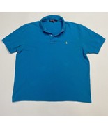 Vtg 90s Ralph Lauren Polo Shirt Blue Yellow Pony Short Sleeve Mens L USA... - £7.42 GBP