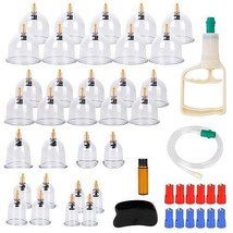 32 Cups Chinese Massage Therapy Cupping Set Body Vacuum Suction Kit Acupoint ... - £31.11 GBP