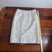 J.Crew Womens Cream Black Speckled Tweed Pencil Skirt Ric-Rac Scallop He... - $32.67