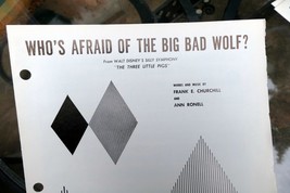 Who&#39;s Afraid of the Big Bad Wolf? Churchill Ronell sheet music 1933 - $8.03
