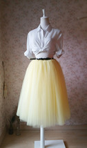 YELLOW Tulle Midi Skirt Outfit Women Custom Plus Size Tulle Tutu Skirt image 5