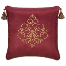 Veratex Byzantine Embroidered Red Tasseled 18-inch Square Decorative Pillow - £30.84 GBP