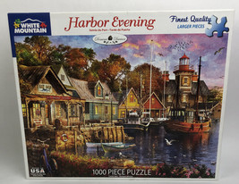 White Mountain Puzzle ~ HARBOR EVENING 1000 Pieces - 24&quot; x 30&quot; Made in the USA - £14.07 GBP