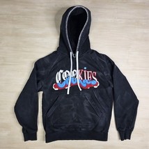 Cookies Black Acid Wash Hoodie Logo Upper Echelon Embroidered Size Small - €50,69 EUR
