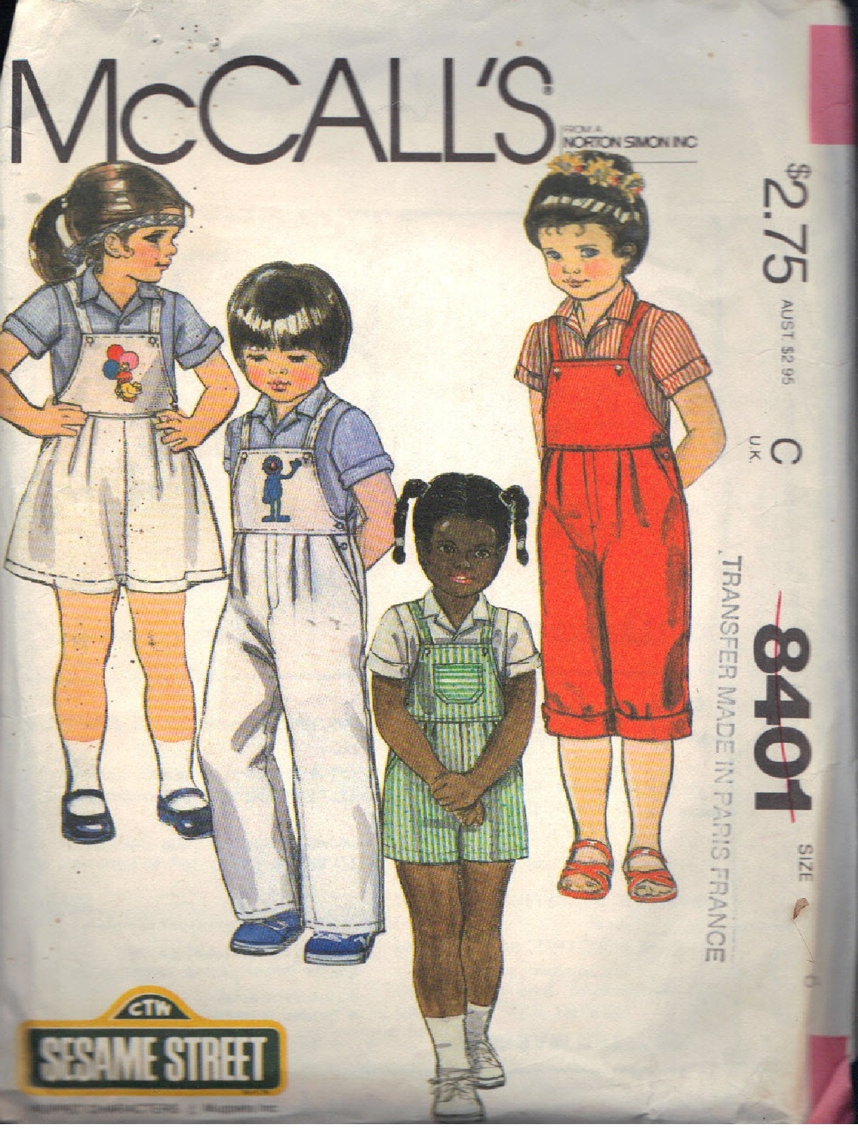 McCALL&#39;S VINTAGE 1983 PATTERN 8401 SIZE 6 UNISEX SHIRT JUMPER OVERALLS - $3.00