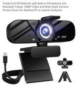 Full HD Webcam with Built-in Microphone and Rotatable Tripod, 1080P Vide... - $395.34 MXN