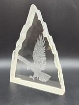 RM Yates Etched Glass Block Eagle Art - 9&quot; - Large - $34.40