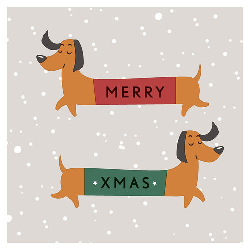 Christmas Themed Luncheon Napkins - Merry Dachshund - $33.45