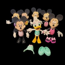 Disney Minnie Mouse &amp; Daisy Duck Bowtique Snap on Doll Figures 10 Pieces - £8.40 GBP