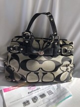 COACH CARLY Gray Signature C Jacquard Shoulder Purse No J0873-13299 COA - $48.55