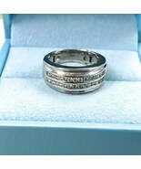 Diamante Hombres Alianza Anillo Aniversario 14k Oro Blanco 0.65CT, 9MM - $2,375.03