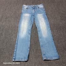 Cat &amp; Jack Jeans Boys 12 Blue Straight Leg Stretch Adjustable - $8.57