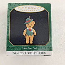 Hallmark Keepsake Miniature Ornament Teddy Bear Style Debonair New Vinta... - $16.78