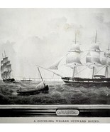 The Castor South Sea Whaler Ship 1926 Nautical Antique Print Whale Hunti... - $34.17 CAD
