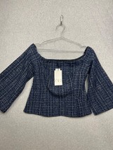 Zara Off Shoulder Textured Tweed Top Flare Sleeve Womens Size L Modern - £28.84 GBP