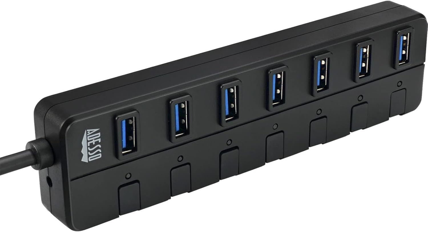 Adesso 7-Port USB 3.0 Hub with Individual Power Switch &amp; Power Adapter - $39.41
