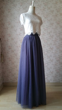 Purple Long Tulle Skirt Outfit Custom Plus Size Bridesmaid Tulle Maxi Skirt image 3