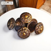 Set N 4 pomelli per cassetti in ottone brunito anni &#39;50 guarnizioni per... - $981.13 MXN