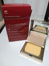 Clarins Everlasting Compact Foundation Makeup .3 oz / 10g 109 WHEAT NIB - $235.15 MXN
