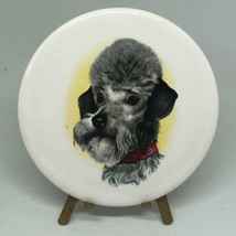 Antique Vintage Victorian Poodle Dog Porcelain Art With Stand 3.5&quot;  - $18.00