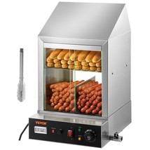 VEVOR 1200W Commercial Hot Dog Steamer 2 Tier Electric Bun Warmer w/ Sli... - £262.39 GBP