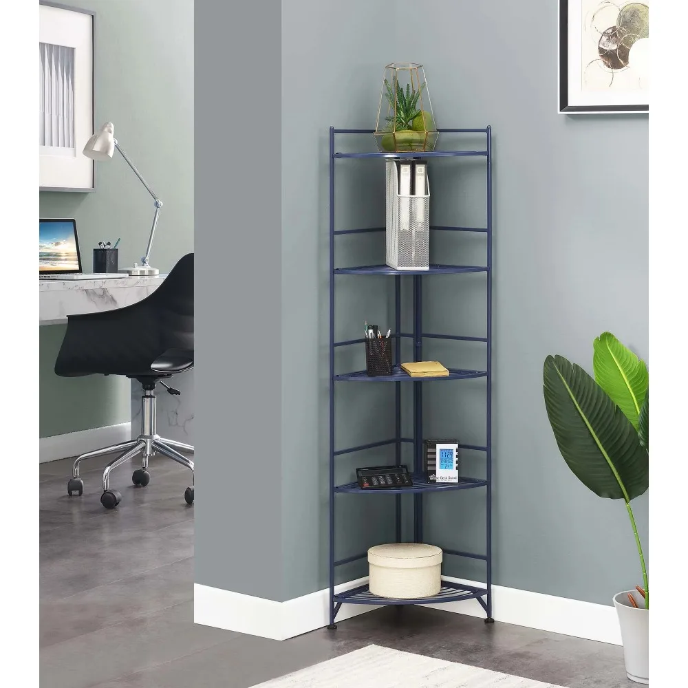 2023 Convenience Concepts Xtra Storage 5 Tier Folding  Corner Shelf, Black - £89.95 GBP