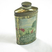 Antique 1910s Sylvan Carnation Talcum Powder Tin Litho Talc Advertising ... - £31.28 GBP