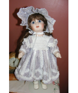 Vintage Porcelain 19&quot; Doll Blue Eyes Red Hair Hand Made Dress - €105,54 EUR