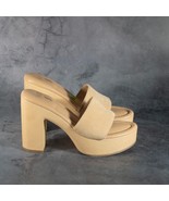 Sarto By Franco Santo Women’s Beige Leather Platform Slip-On Sandals  Si... - $742.52 MXN