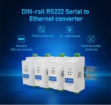 Din Rail USR-DR301 RS232 to Ethernet Converter TCP IP Server Module RTU ... - €34,63 EUR