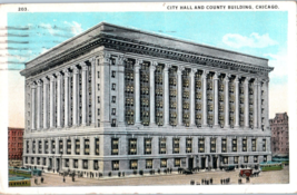 City Hall and Country Building Chicago Illinois Postcard Posted 1923 - £5.41 GBP