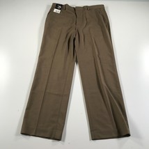 Nuovo Axcess Claiborne Pantaloni Uomo 34x30 Marrone Tasche Piatto Anteriore - $13.99